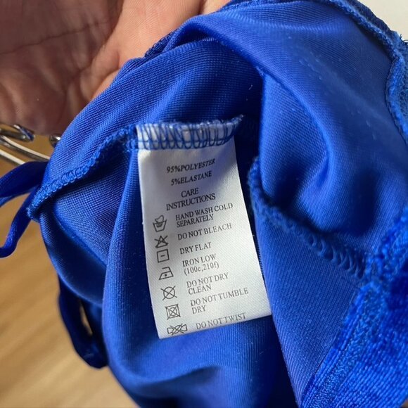 Motel Velvet Tank Mini Dress Blue - Picture 5 of 7